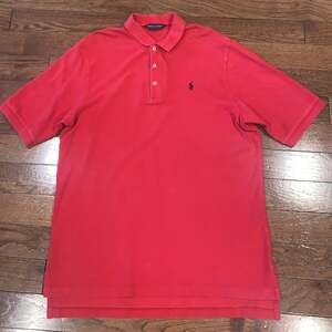Polo Ralph‎ Lauren Red Cotton Polo Shirt Preppy Core Classic Fit Men’s XL